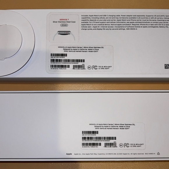 ⌚️NWT APPLE WATCH SERIES 7 45mm SILVER STAINLESS STEEL CASE W/ BLACK BAND - Picture 11 of 16